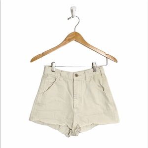 J Galt off white high waist jean shorts